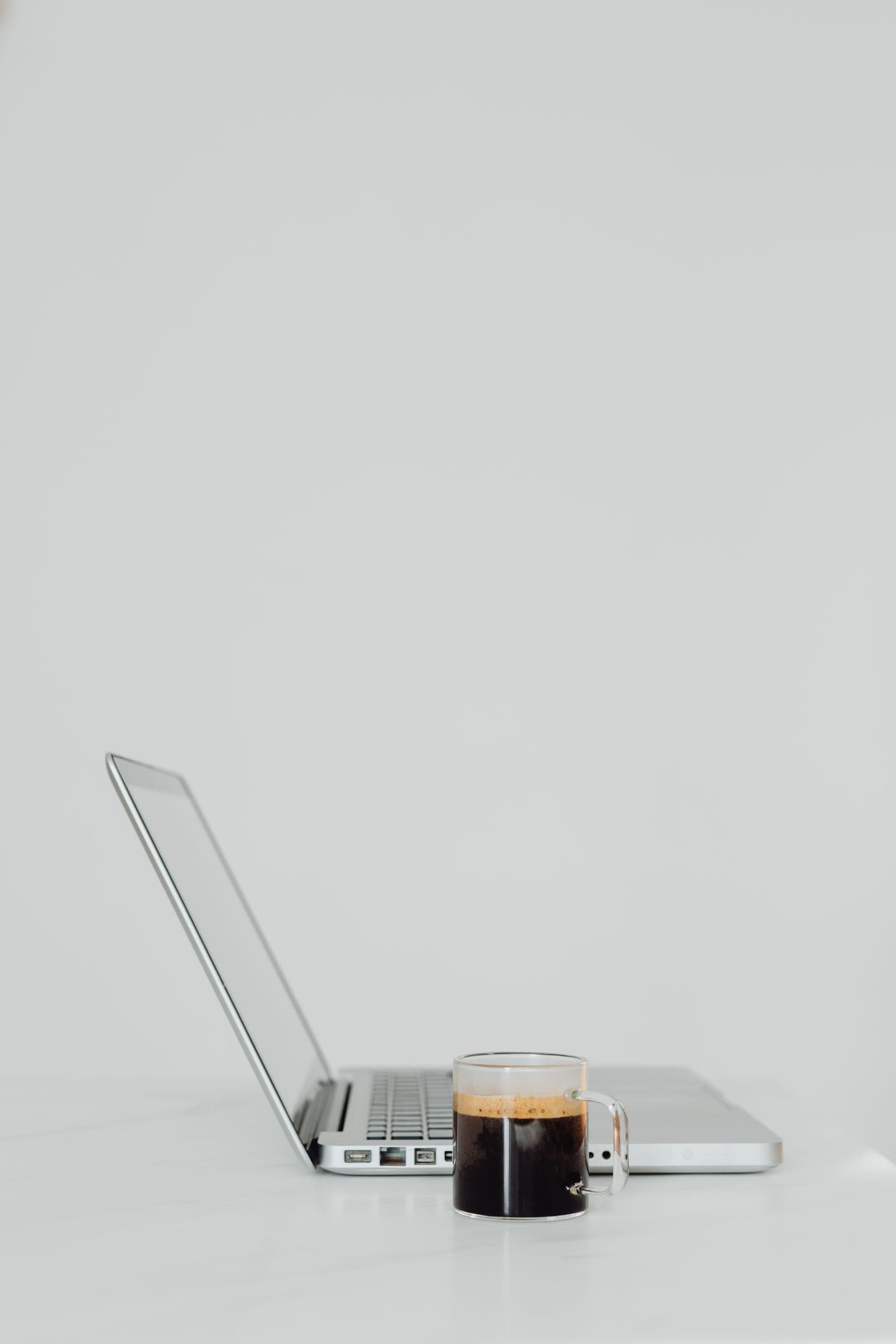 Calm minimal desk with a laptop